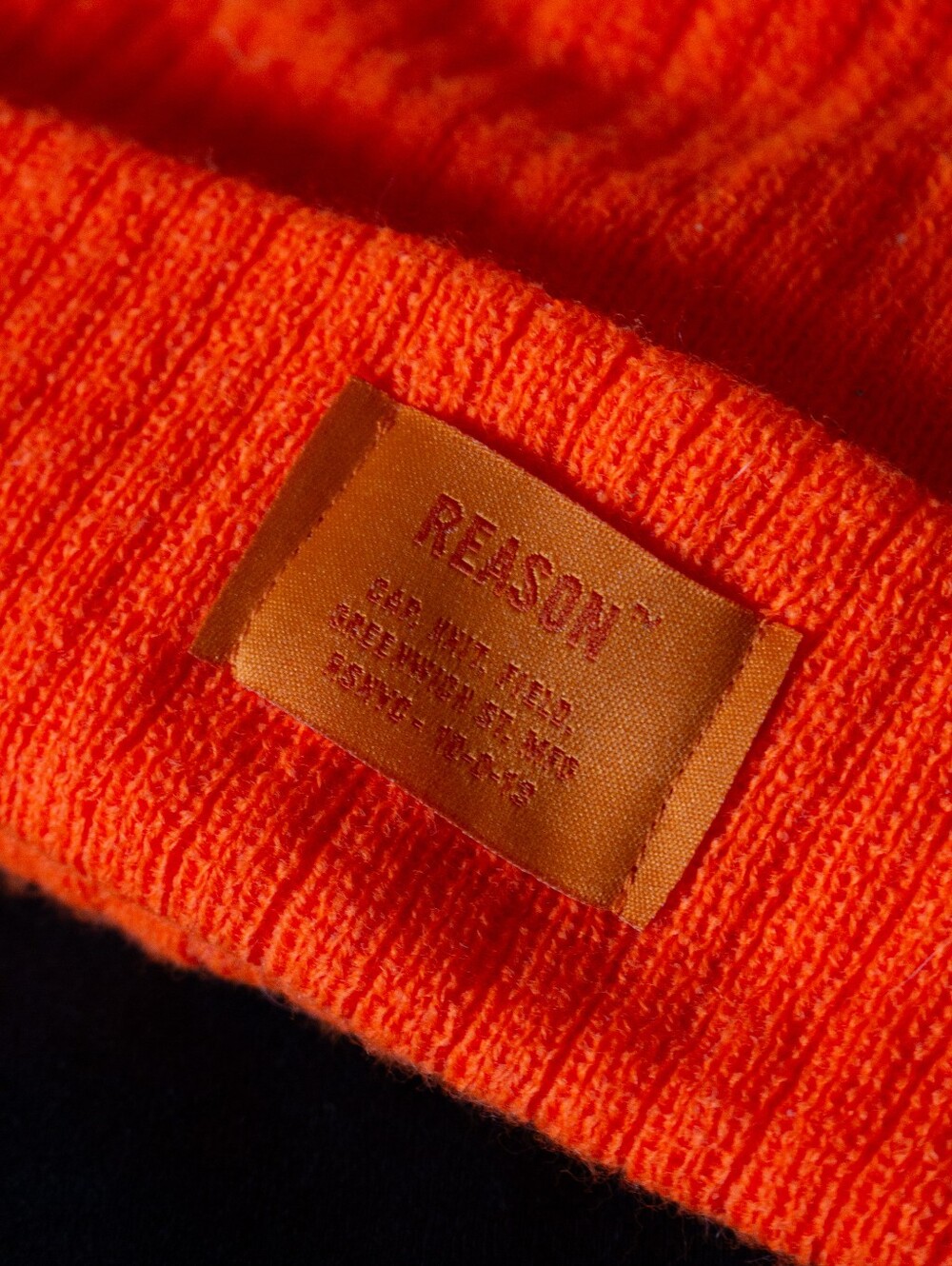 Orange Ribbed Beanie - Picture 3 of 4
